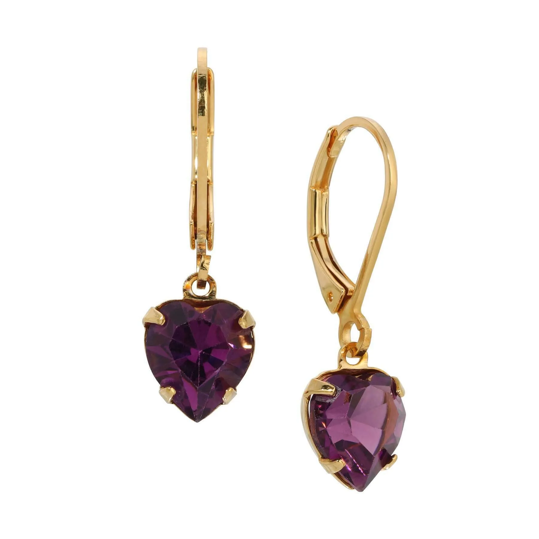 1928 Jewelry Radiant Love Austrian Crystal Heart Drop Earrings 1928 Jewelry