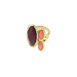 1928 Jewelry Raspberry & Peach Stone Ring 1928 Jewelry