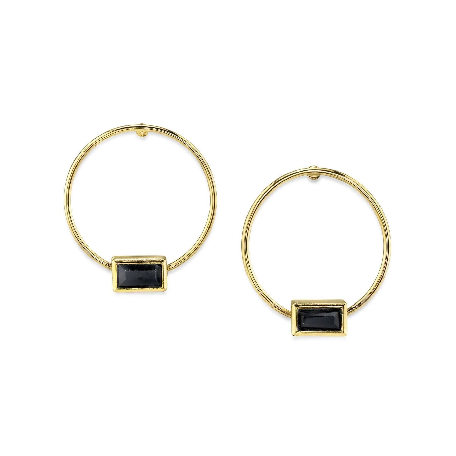1928 Jewelry Rectangle Crystal Hoop Stainless Steel Post Earrings 1928 Jewelry
