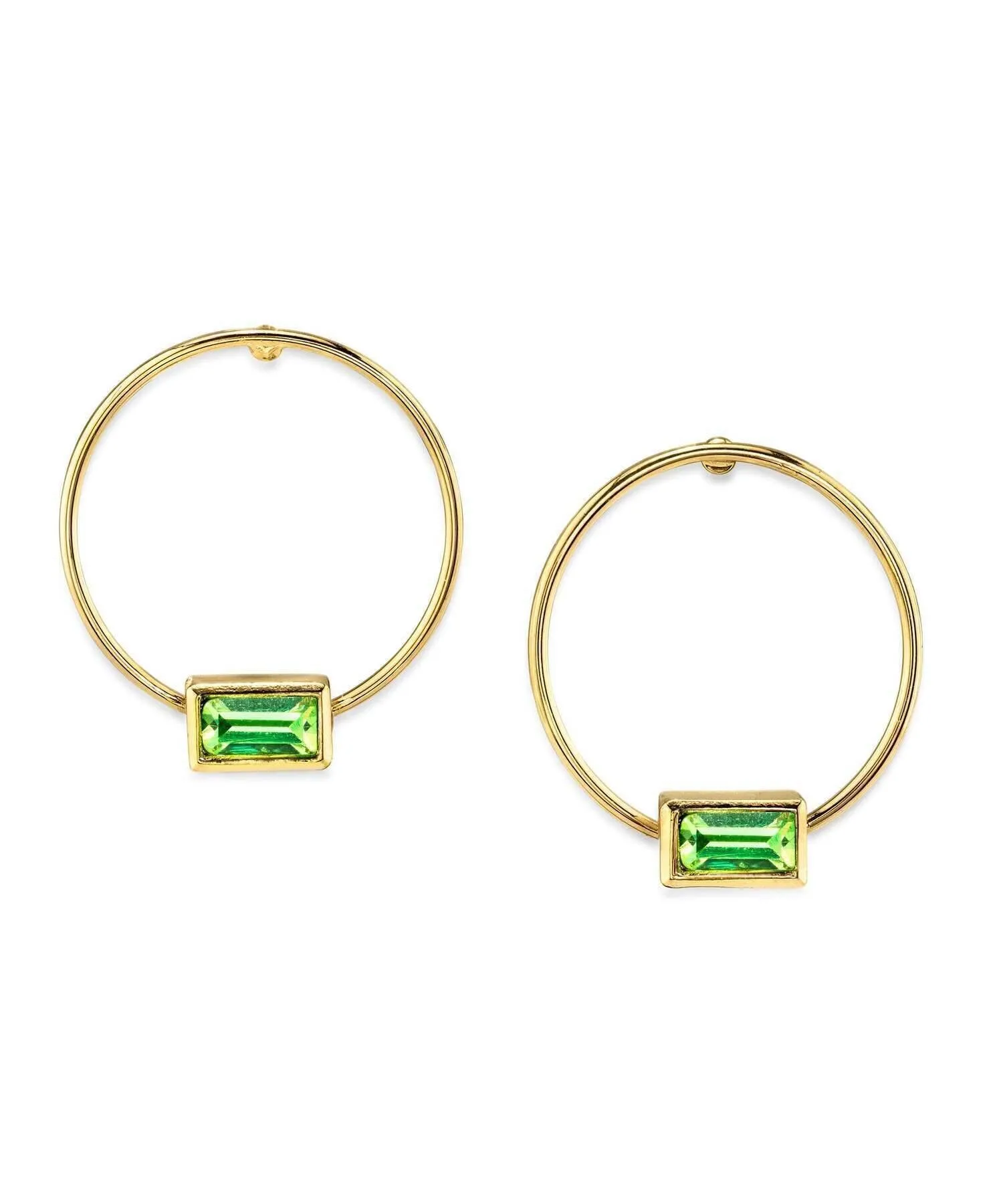 1928 Jewelry Rectangle Crystal Hoop Stainless Steel Post Earrings 1928 Jewelry