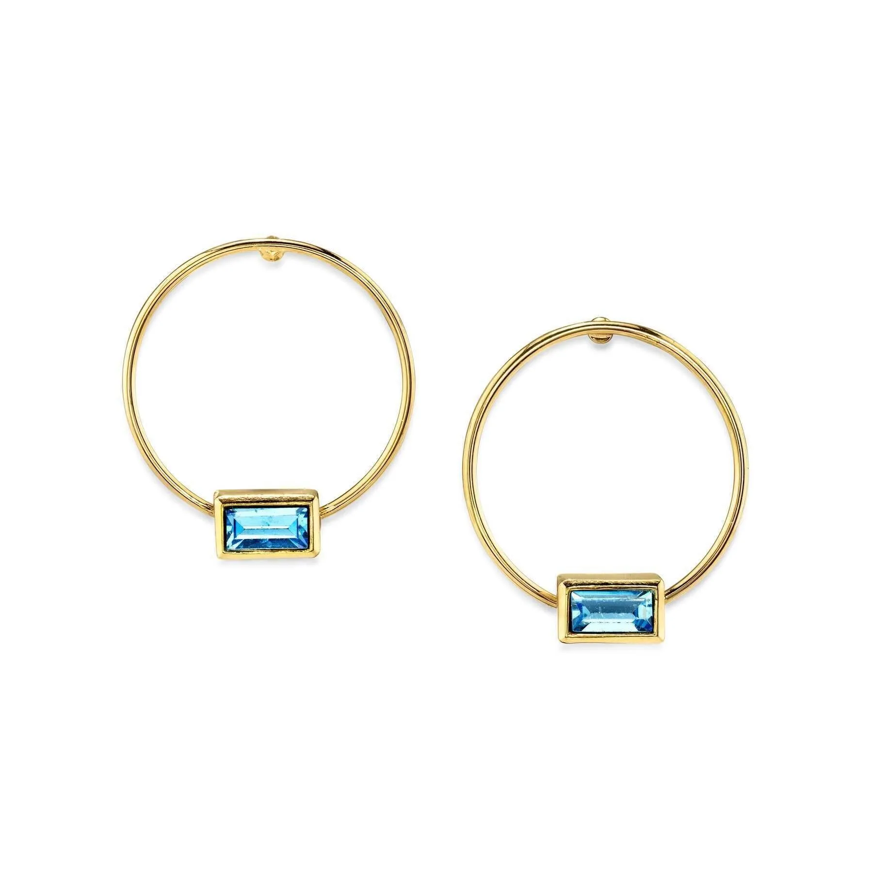 1928 Jewelry Rectangle Crystal Hoop Stainless Steel Post Earrings 1928 Jewelry
