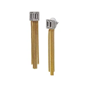 1928 Jewelry Rectangular Baguette Crystal Linear Earrings 1928 Jewelry