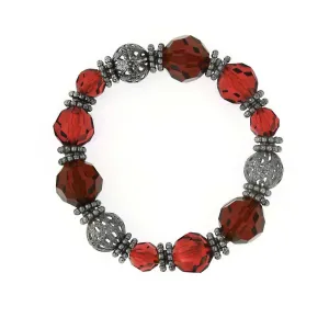 1928 Jewelry Red Bead Stretch Bracelet 1928 Jewelry