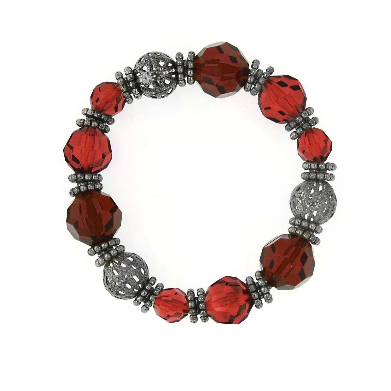 1928 Jewelry Red Bead Stretch Bracelet 1928 Jewelry