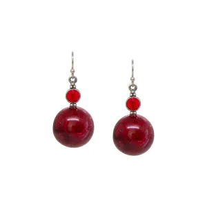 1928 Jewelry Red Sparkling Baubles & Siam Crystals Drop Earrings 1928 Jewelry