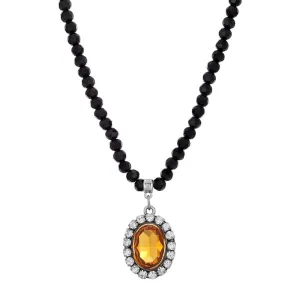 1928 Jewelry Regal Austrian Crystal Pendant Strand Necklace 15"   3" Extender 1928 Jewelry