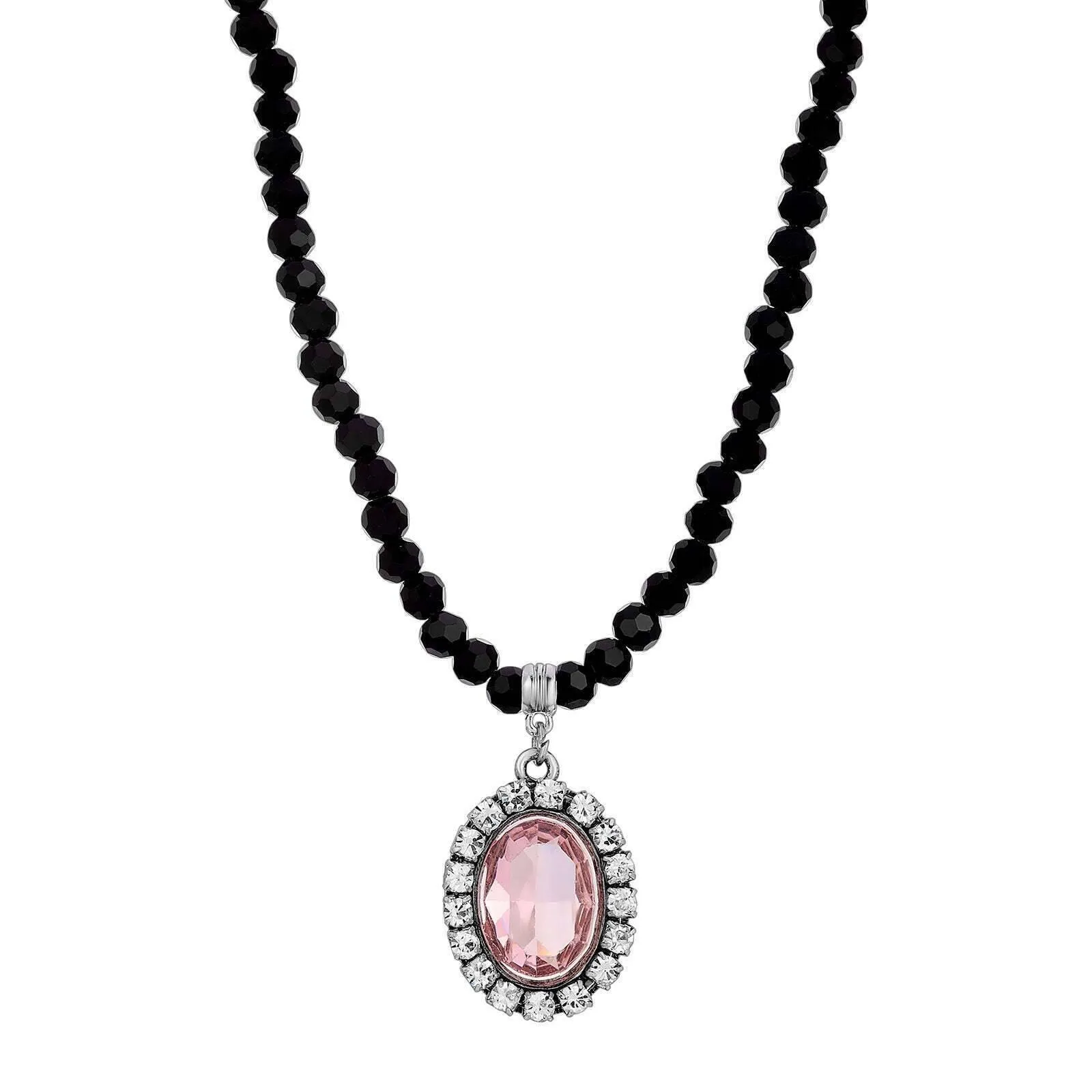 1928 Jewelry Regal Austrian Crystal Pendant Strand Necklace 15"   3" Extender 1928 Jewelry