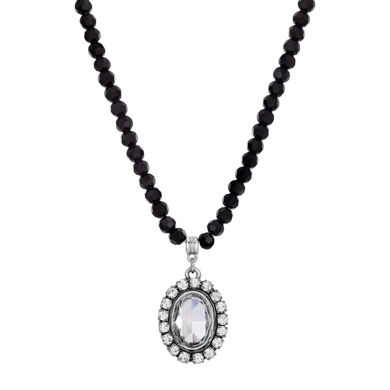 1928 Jewelry Regal Austrian Crystal Pendant Strand Necklace 15"   3" Extender 1928 Jewelry