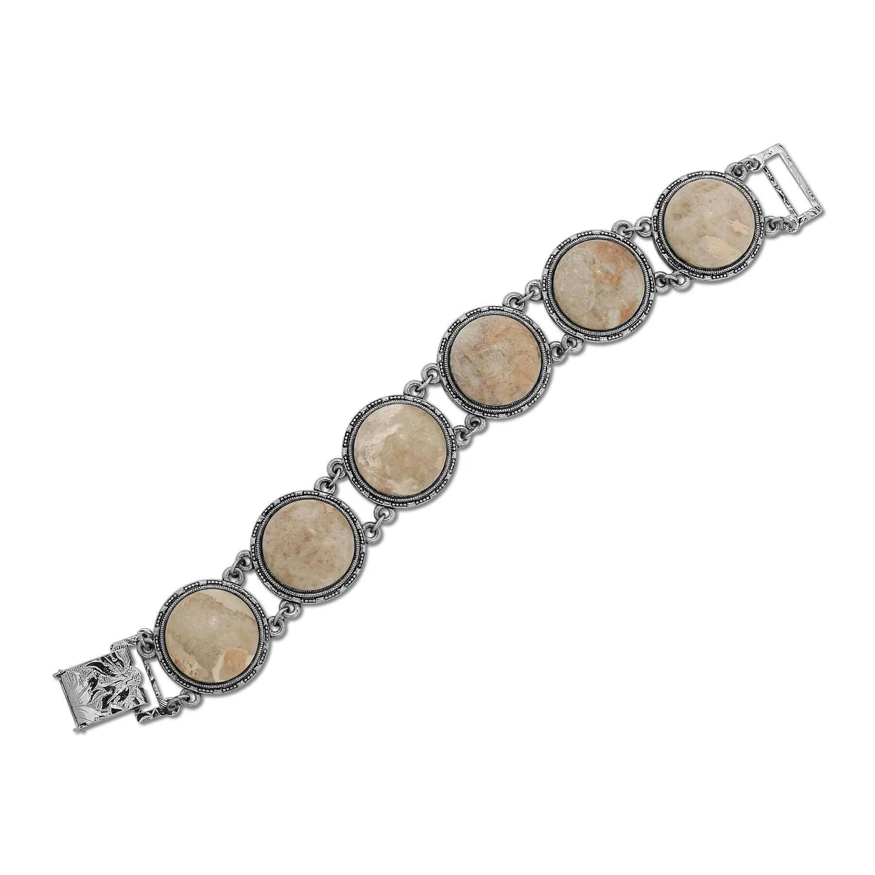 1928 Jewelry Riverstone Semi Precious Link Bracelet 1928 Jewelry