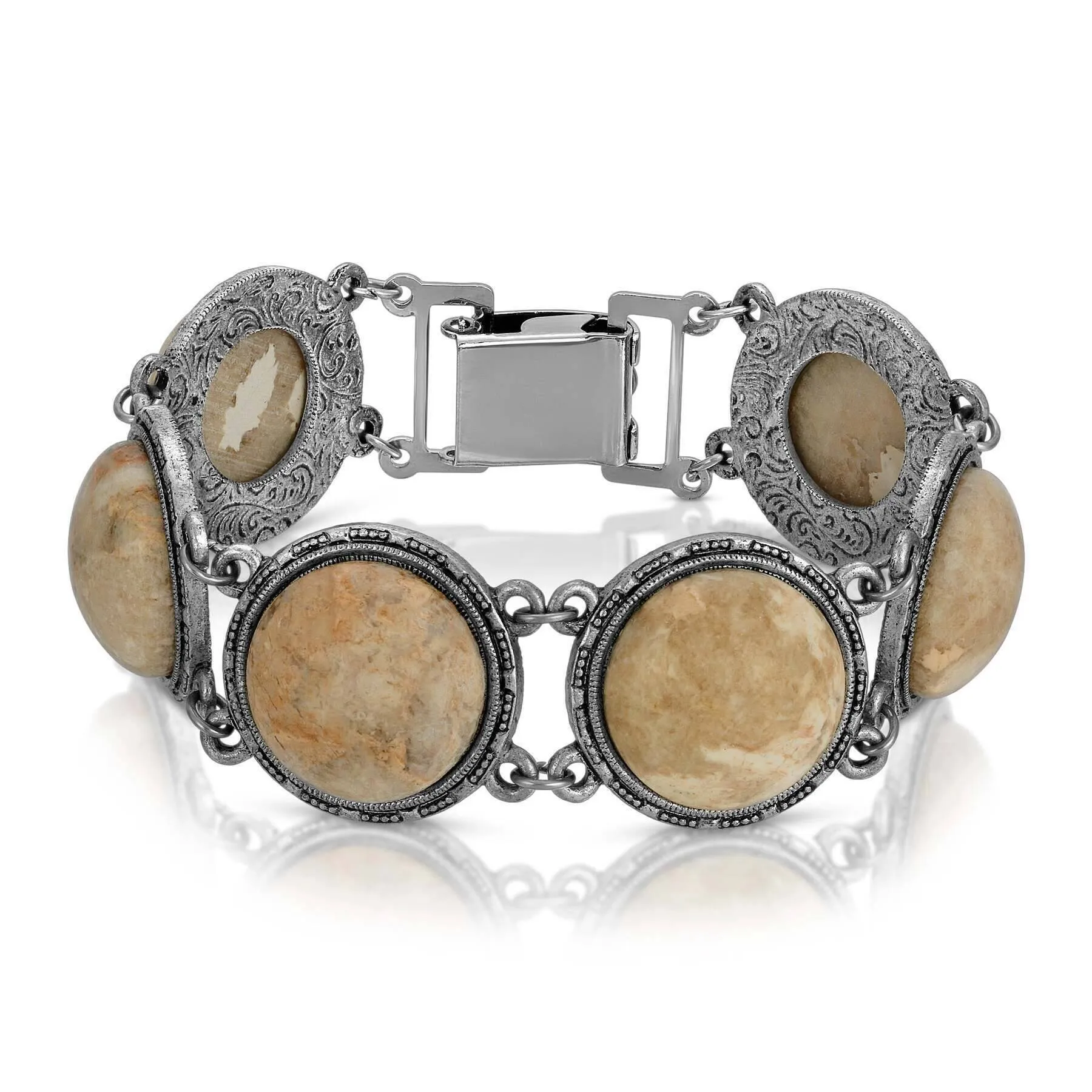 1928 Jewelry Riverstone Semi Precious Link Bracelet 1928 Jewelry