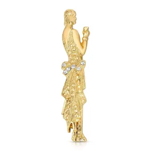 1928 Jewelry Roaring 20's Sophisticated Women With Crystal Accents Pin 1928 Jewelry