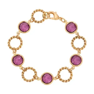 1928 Jewelry Rodeo Link Round Amethyst Channel Crystal Bracelet 1928 Jewelry