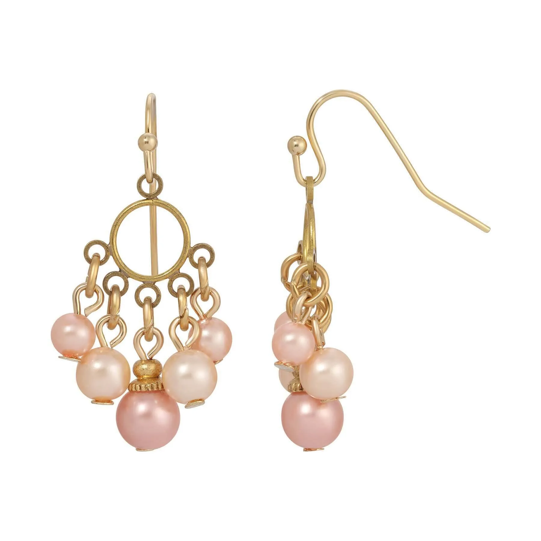 1928 Jewelry Rosabella Dangling Multicolor Faux Pearl Earrings 1928 Jewelry