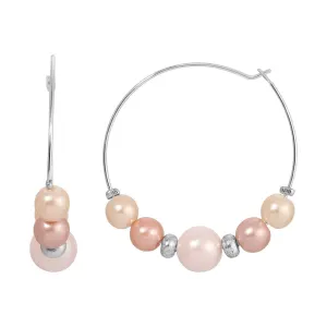1928 Jewelry Rosabella Minimalist Multicolor Faux Pearl Hoop Earrings 1928 Jewelry