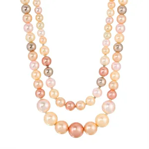 1928 Jewelry Rosabella Multicolor Double Faux Pearl Strand Necklace 18"   3" Extender 1928 Jewelry