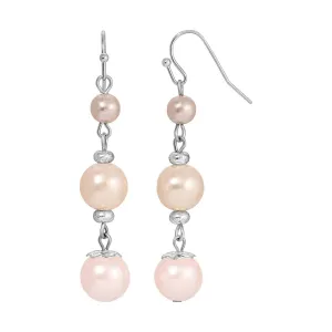 1928 Jewelry Rosabella Multicolor Triple Faux Pearl Drop Earrings 1928 Jewelry