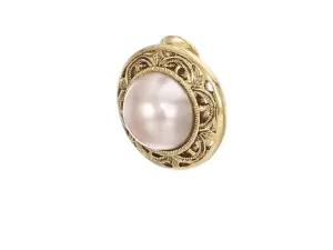 1928 Jewelry Rosabella Pink Faux Pearl Button Clip On Earrings 1928 Jewelry