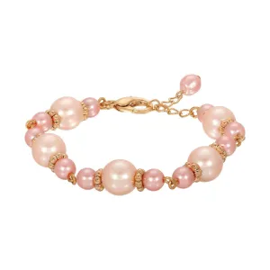 1928 Jewelry Rosabella Raspberry & Champagne Faux Pearl Bracelet 1928 Jewelry