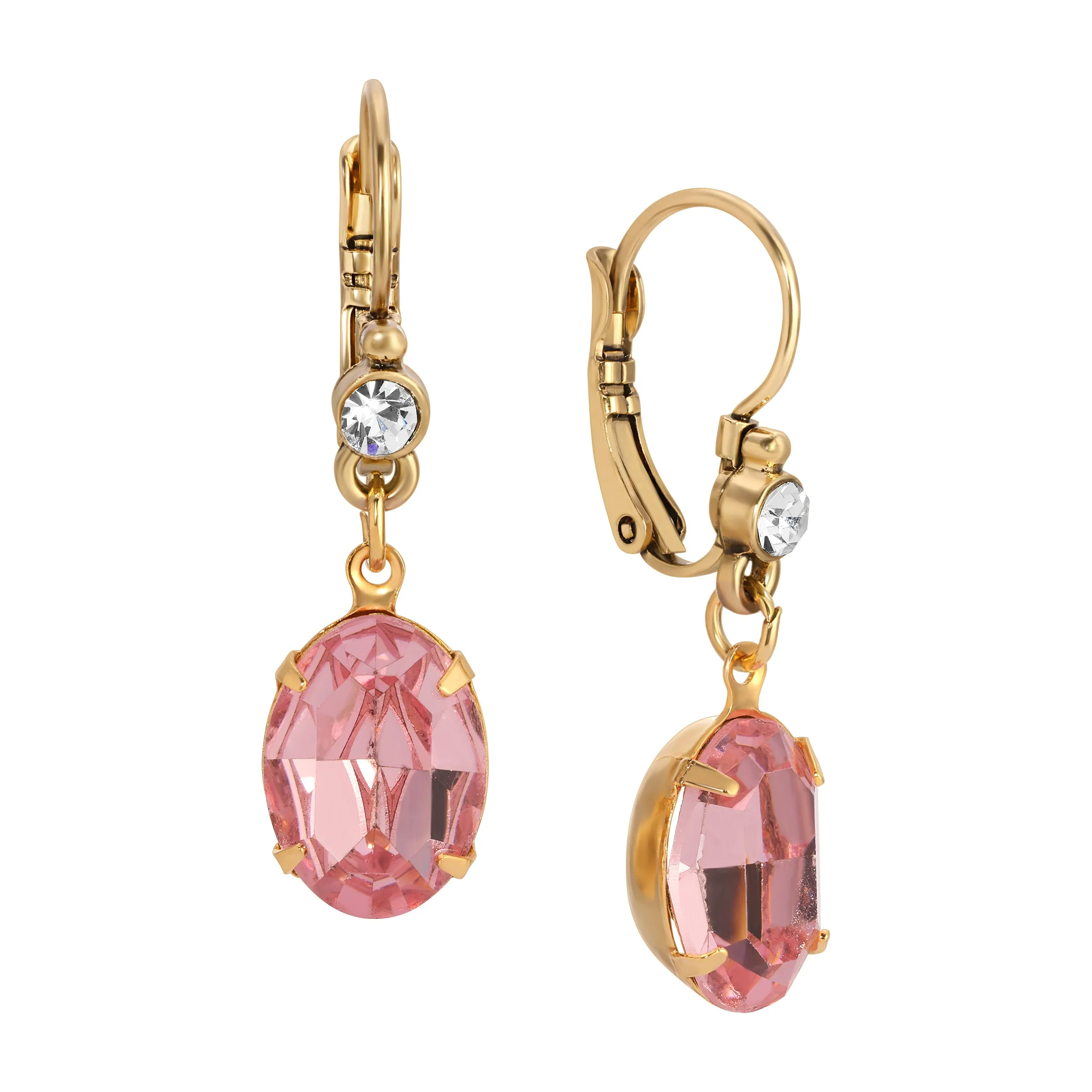 1928 Jewelry Rose Pink Austrian Crystal Drop Earrings 1928 Jewelry