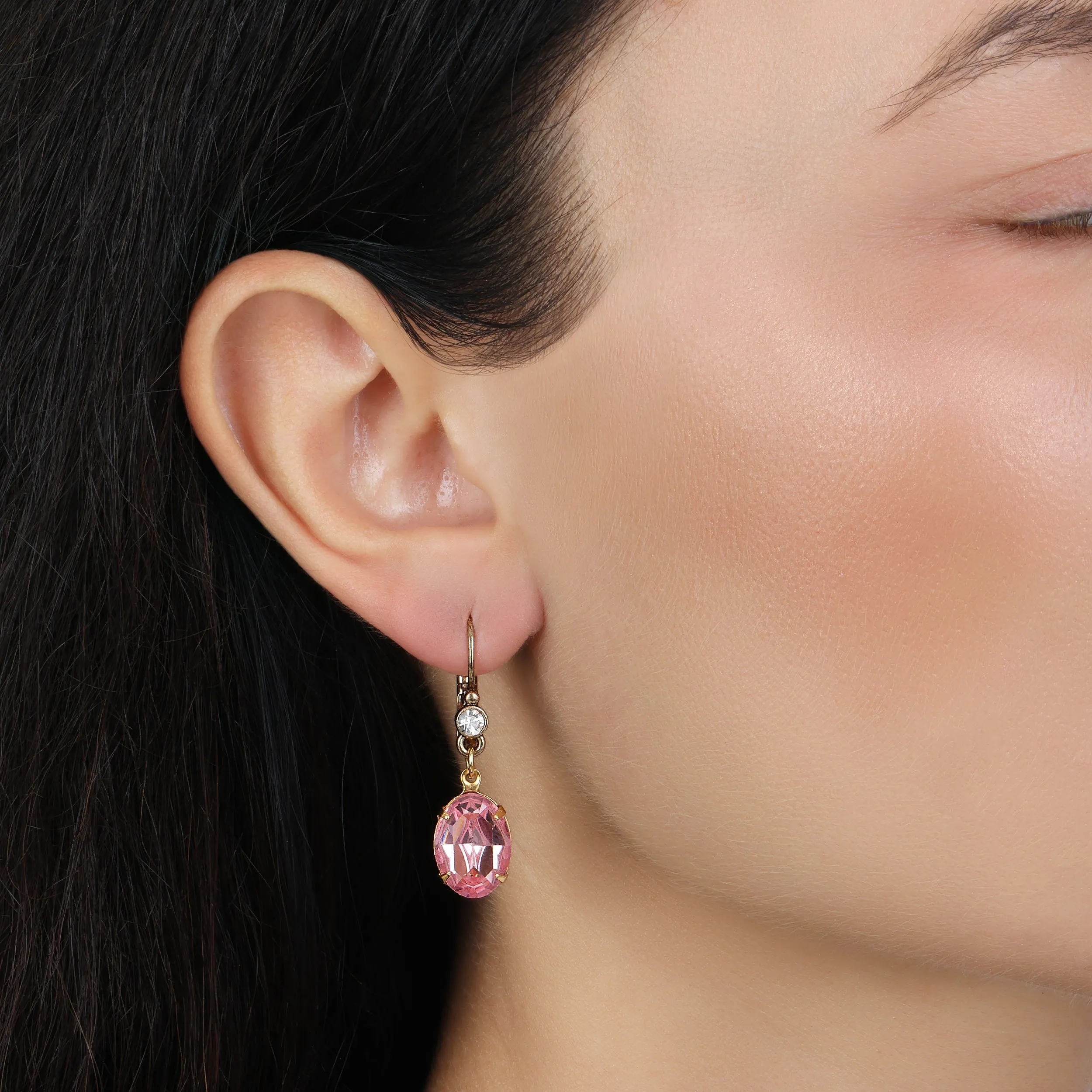 1928 Jewelry Rose Pink Austrian Crystal Drop Earrings 1928 Jewelry