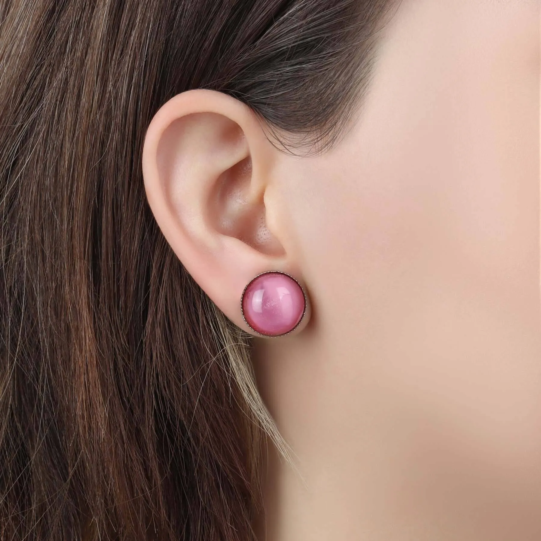 1928 Jewelry Roseate Paradise Round Pink Glass Stone Stud Earrings 1928 Jewelry