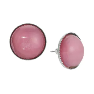 1928 Jewelry Roseate Paradise Round Pink Glass Stone Stud Earrings 1928 Jewelry