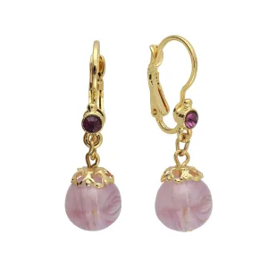 1928 Jewelry Round Amethyst Color Drop Earrings 1928 Jewelry