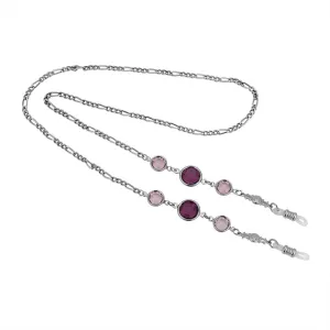 1928 Jewelry Round Austrian Crystal Channel Eyeglass Holder Chain Necklace 24" 1928 Jewelry