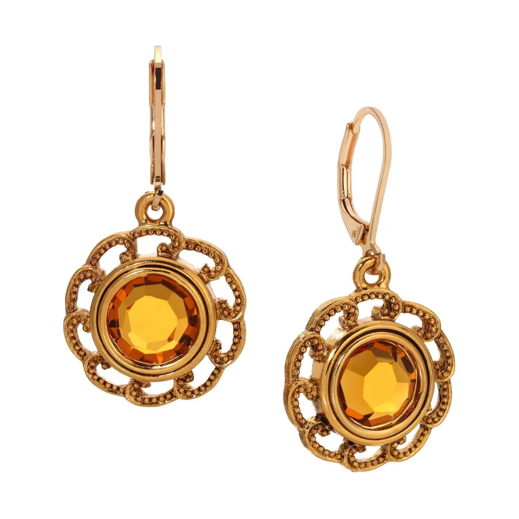 1928 Jewelry Round Austrian Crystal Drop Earring 1928 Jewelry