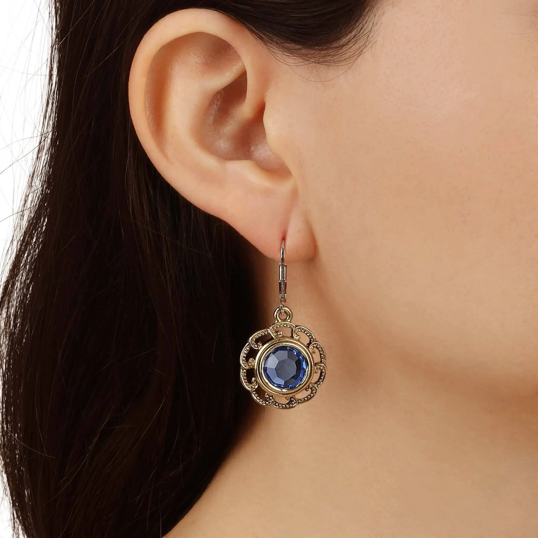 1928 Jewelry Round Austrian Crystal Drop Earring 1928 Jewelry