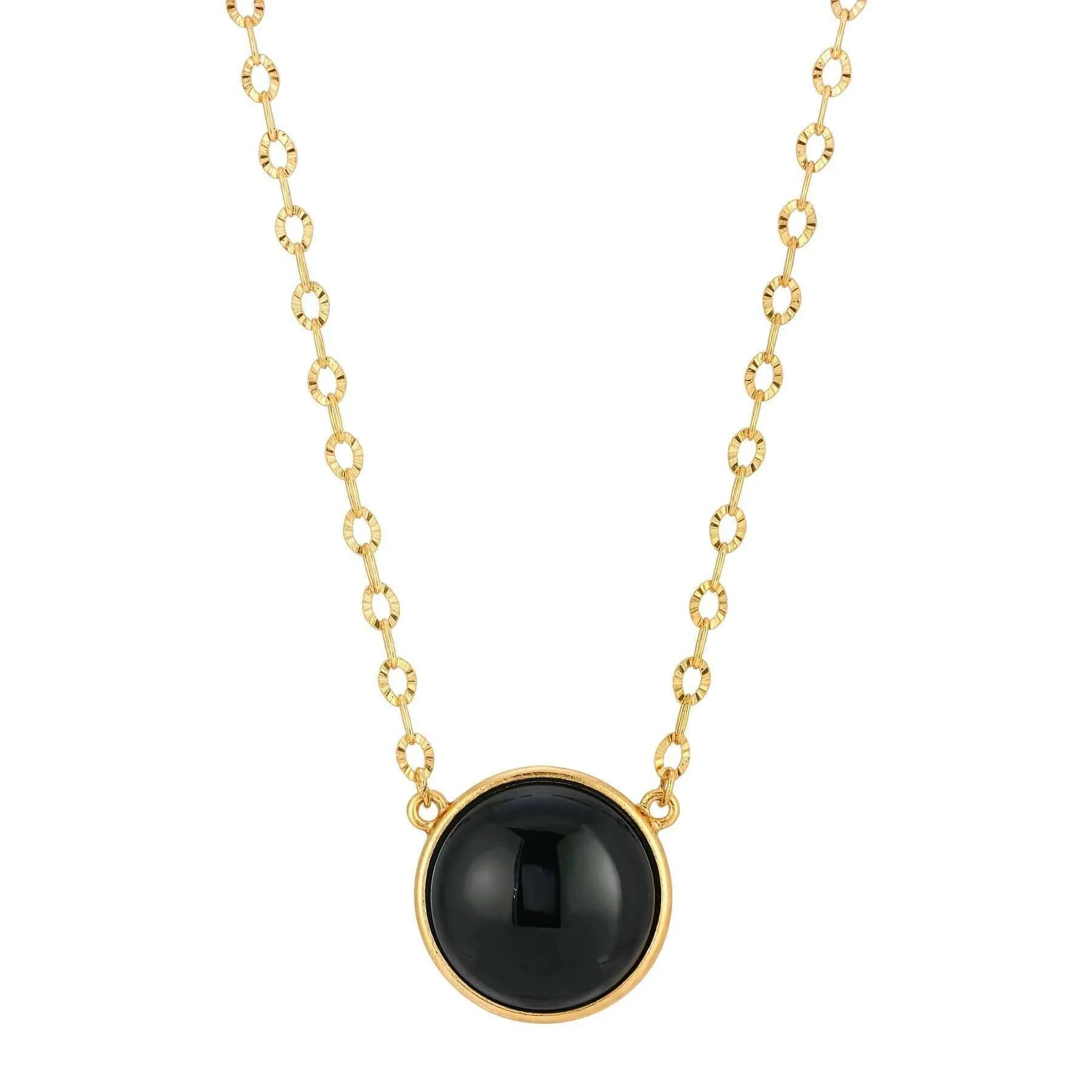 1928 Jewelry Round Cabochon Gemstone Pendant Necklace 16"   3" Extender 1928 Jewelry