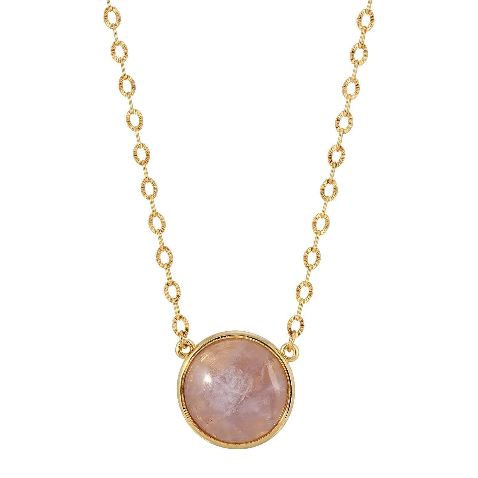 1928 Jewelry Round Cabochon Gemstone Pendant Necklace 16"   3" Extender 1928 Jewelry