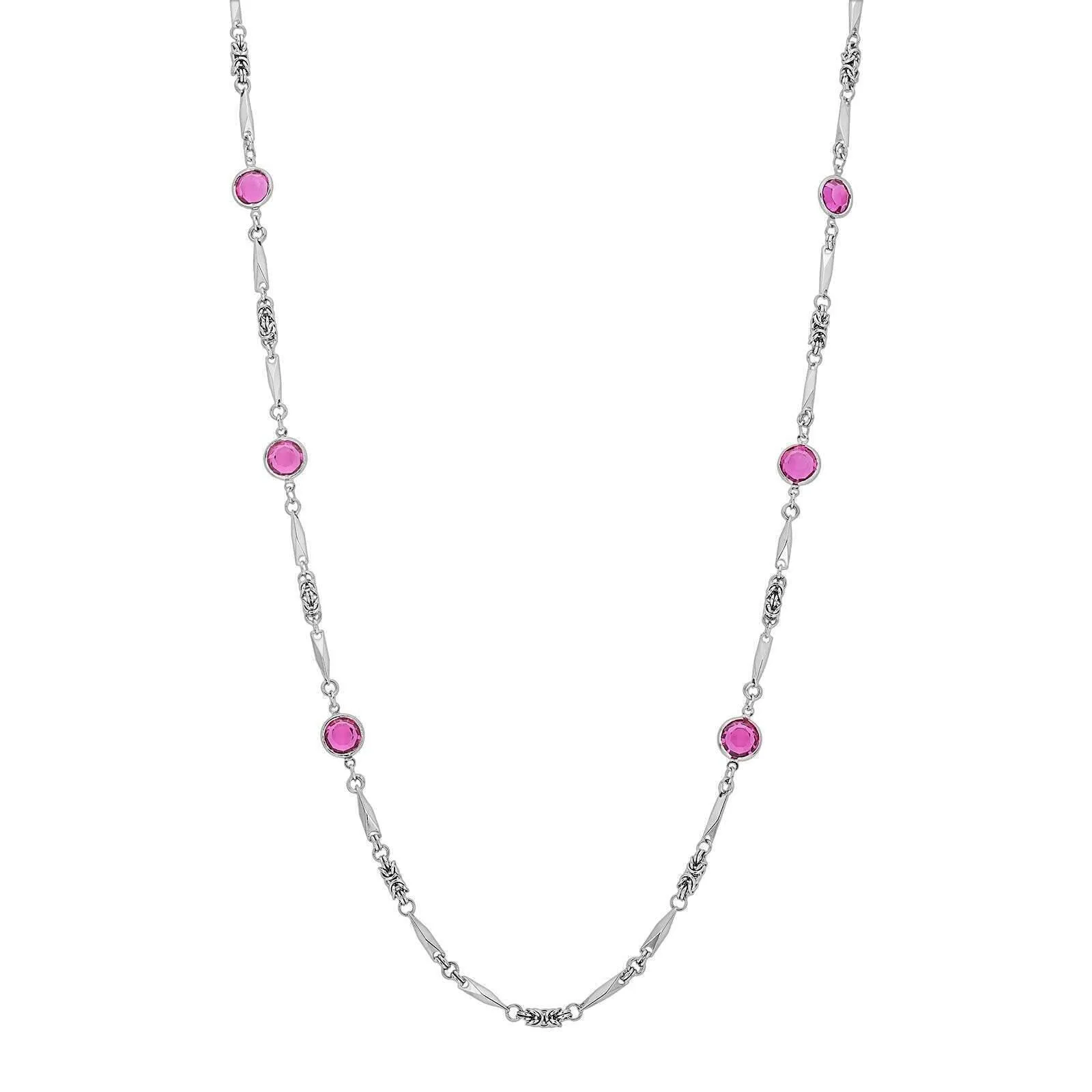 1928 Jewelry Round Channel Crystal Link Chain Necklace 32" 1928 Jewelry