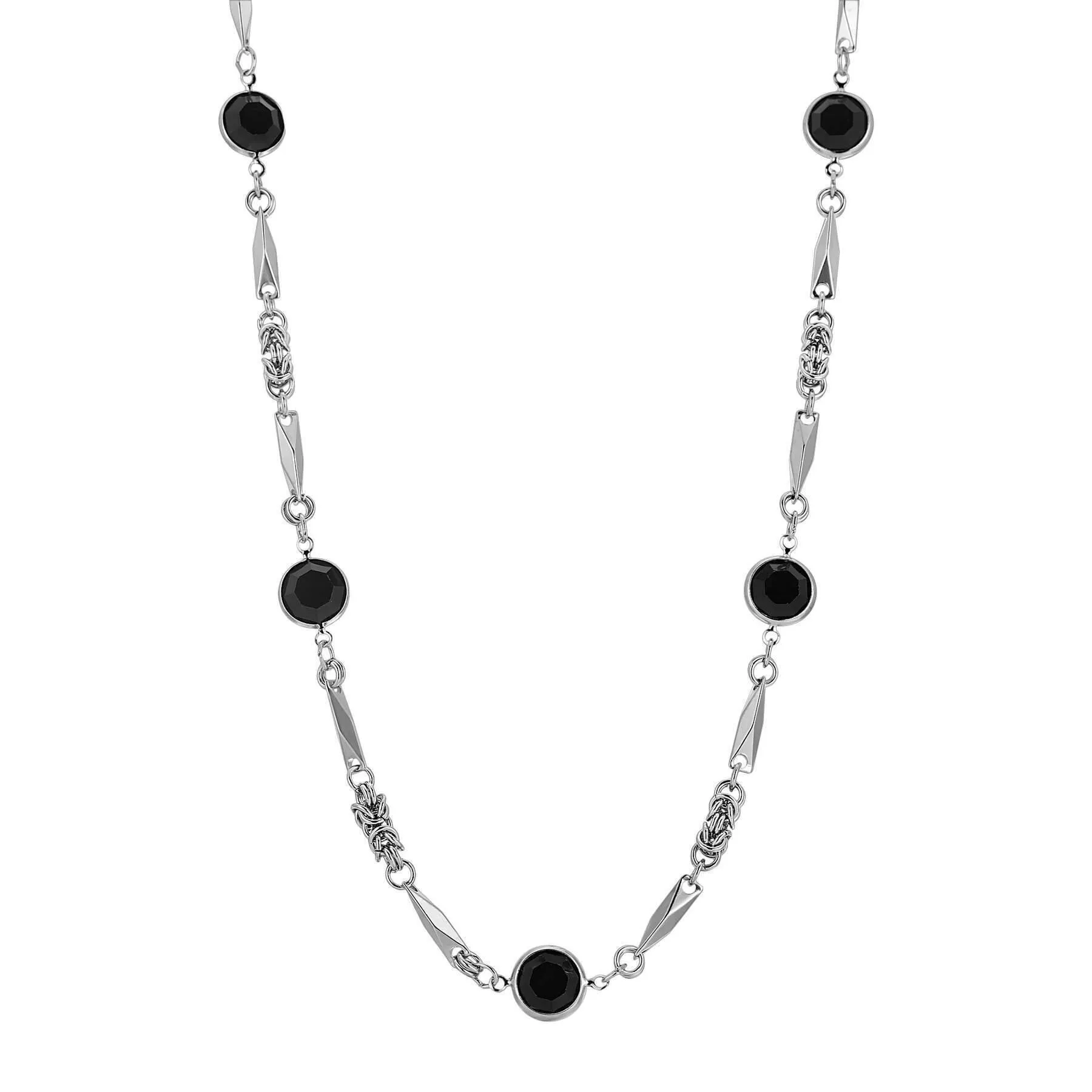 1928 Jewelry Round Channel Crystal Pendant Necklace 24" 1928 Jewelry