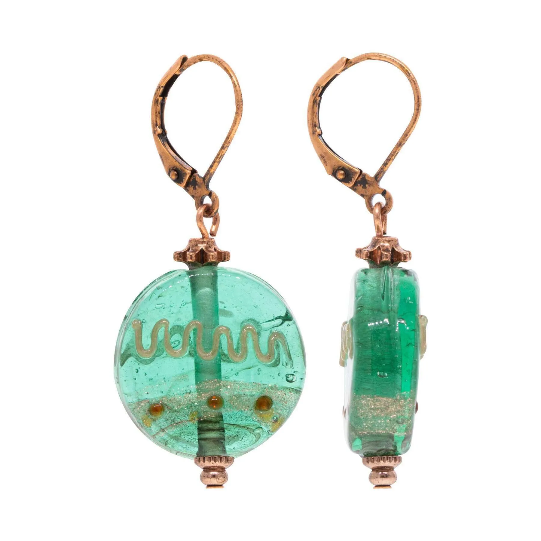 1928 Jewelry Round Christmas Tree Ornament Drop Earrings 1928 Jewelry