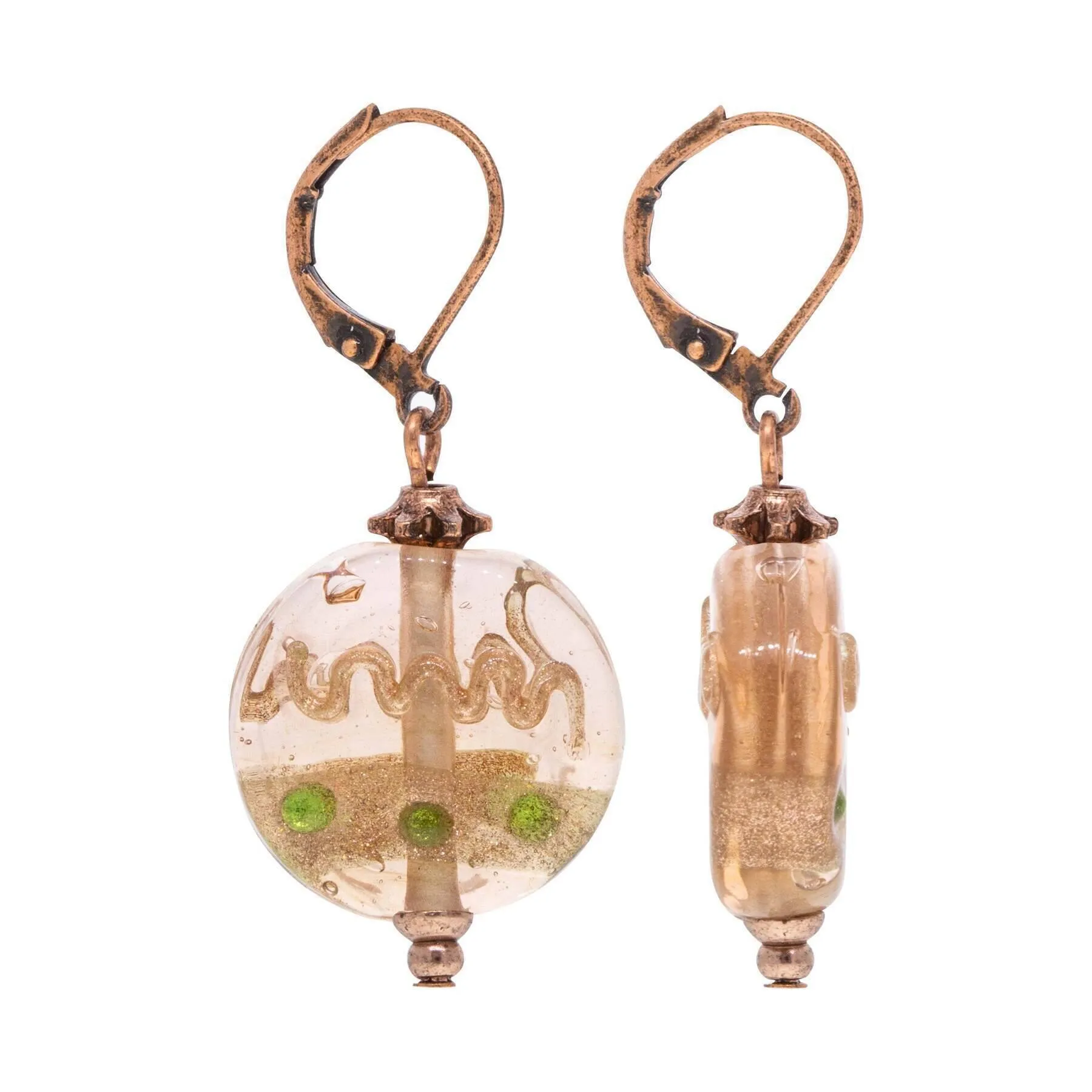 1928 Jewelry Round Christmas Tree Ornament Drop Earrings 1928 Jewelry