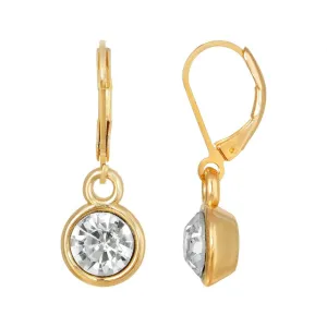 1928 Jewelry Round Clear Crystal Drop Earrings 1928 Jewelry