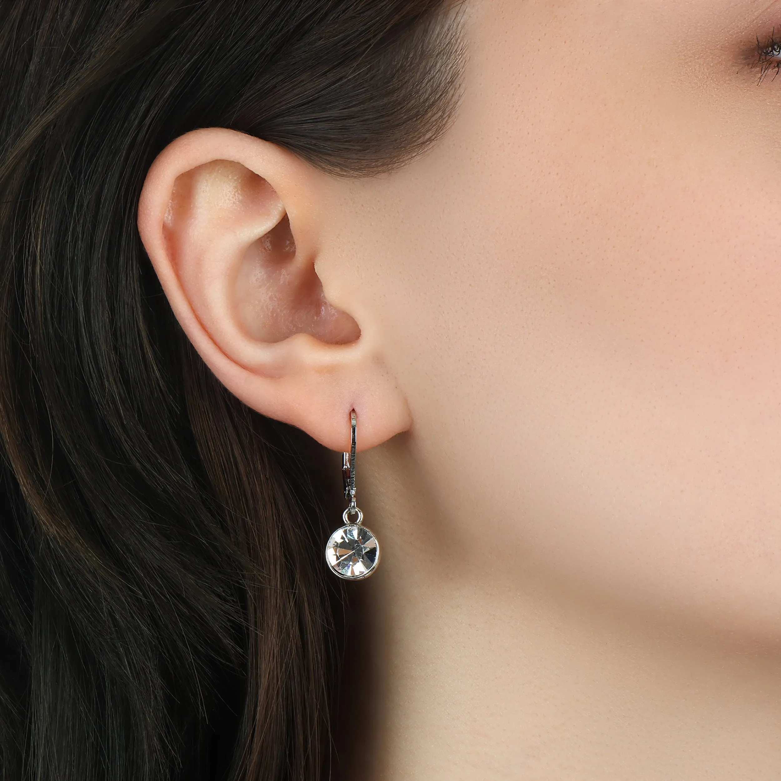 1928 Jewelry Round Crystal Dainty Drop Earrings 1928 Jewelry