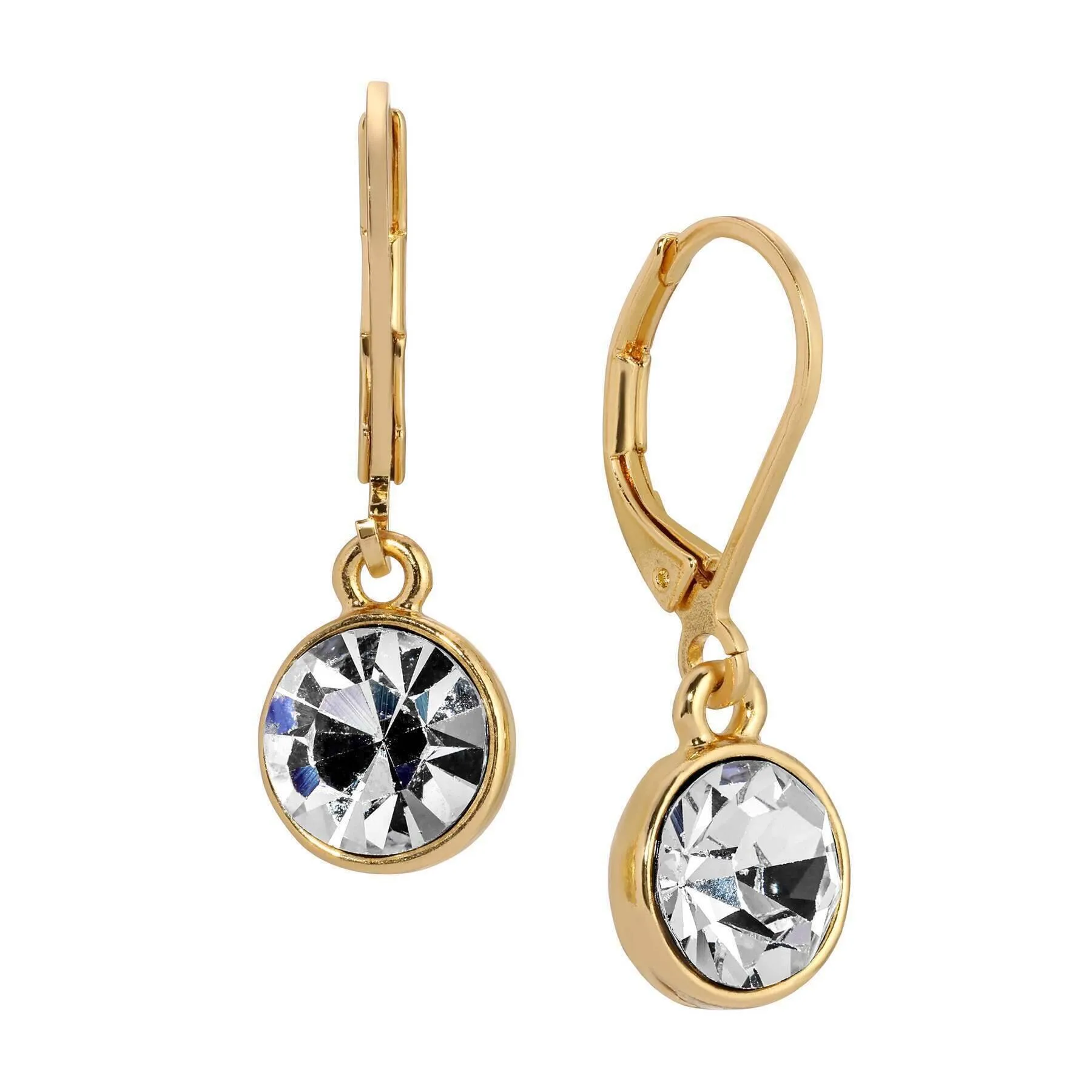 1928 Jewelry Round Crystal Dainty Drop Earrings 1928 Jewelry