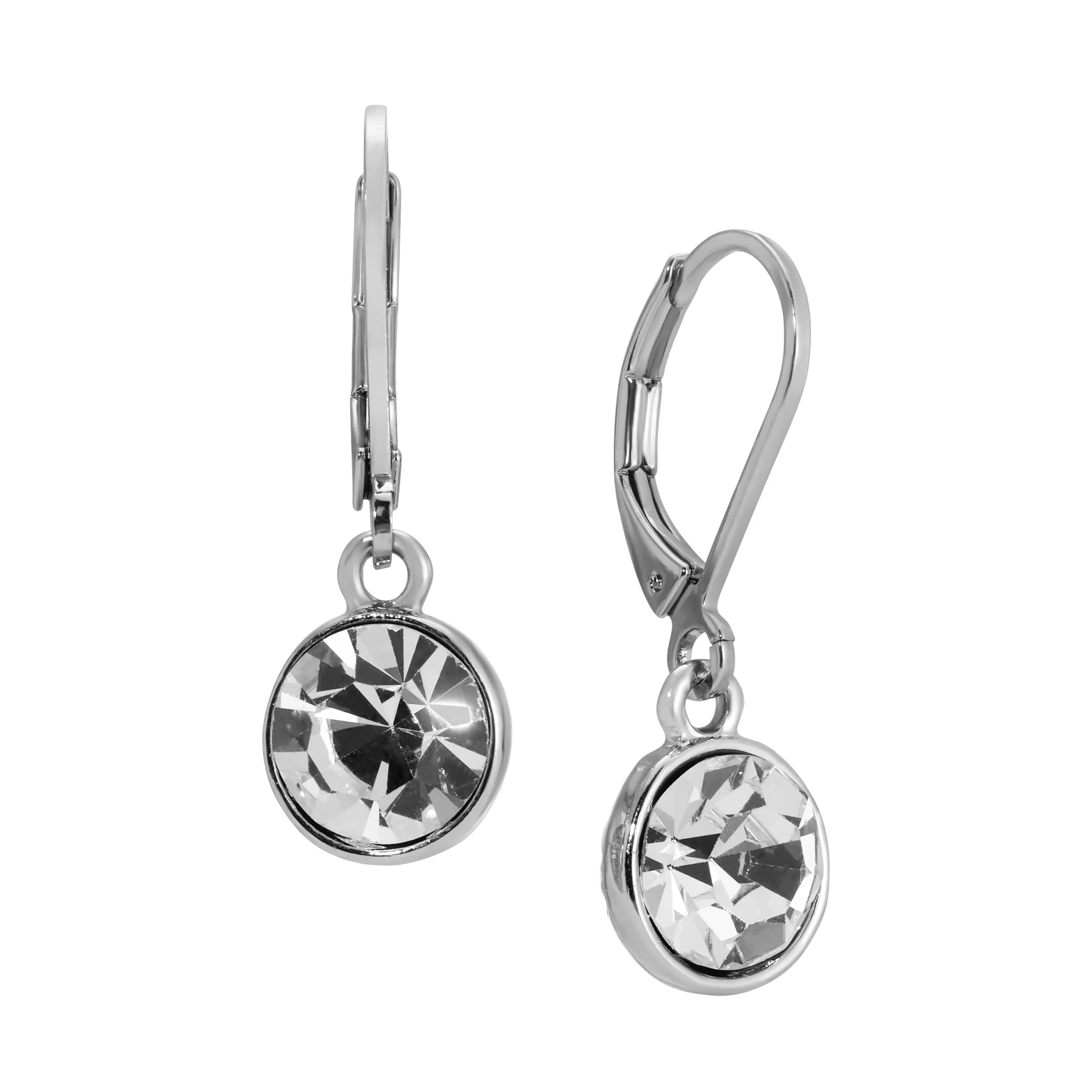 1928 Jewelry Round Crystal Dainty Drop Earrings 1928 Jewelry