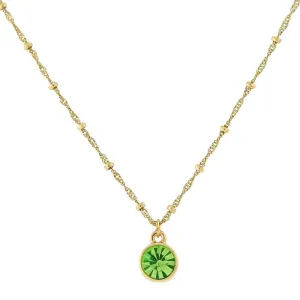 1928 Jewelry Round Crystal Dainty Pendant Necklace 16"   3" Extender 1928 Jewelry