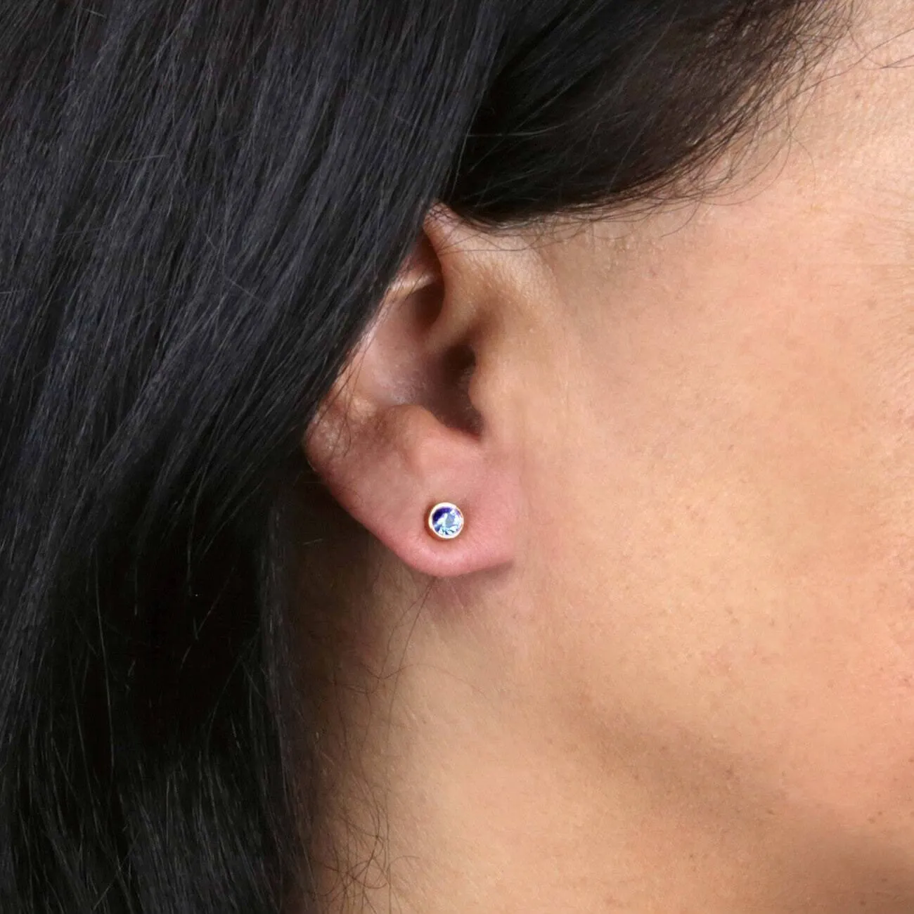 1928 Jewelry Round Crystal Tiny Stud Earrings 1928 Jewelry