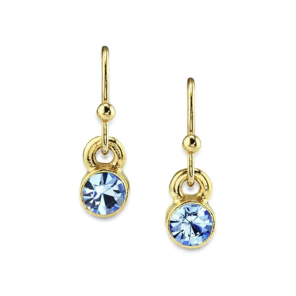 1928 Jewelry Round Crystal Wire Drop Earrings 1928 Jewelry