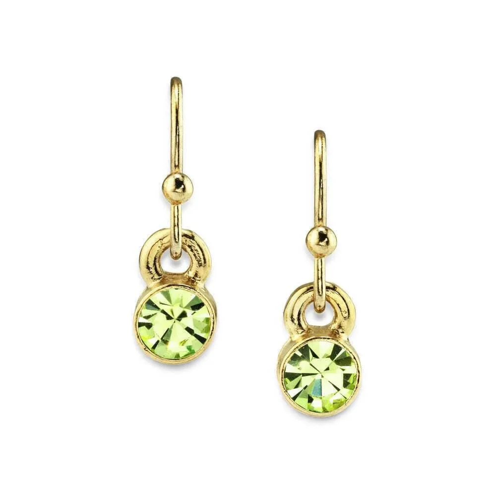 1928 Jewelry Round Crystal Wire Drop Earrings 1928 Jewelry