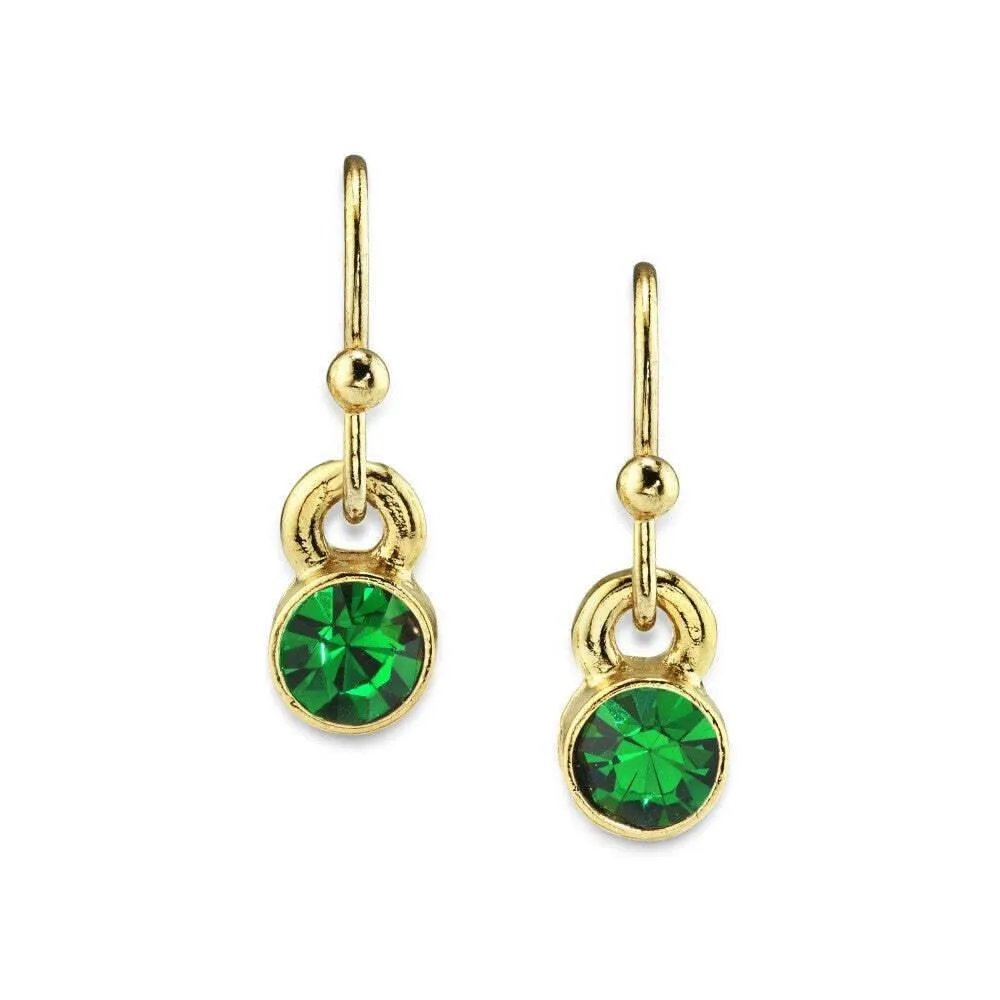 1928 Jewelry Round Crystal Wire Drop Earrings 1928 Jewelry