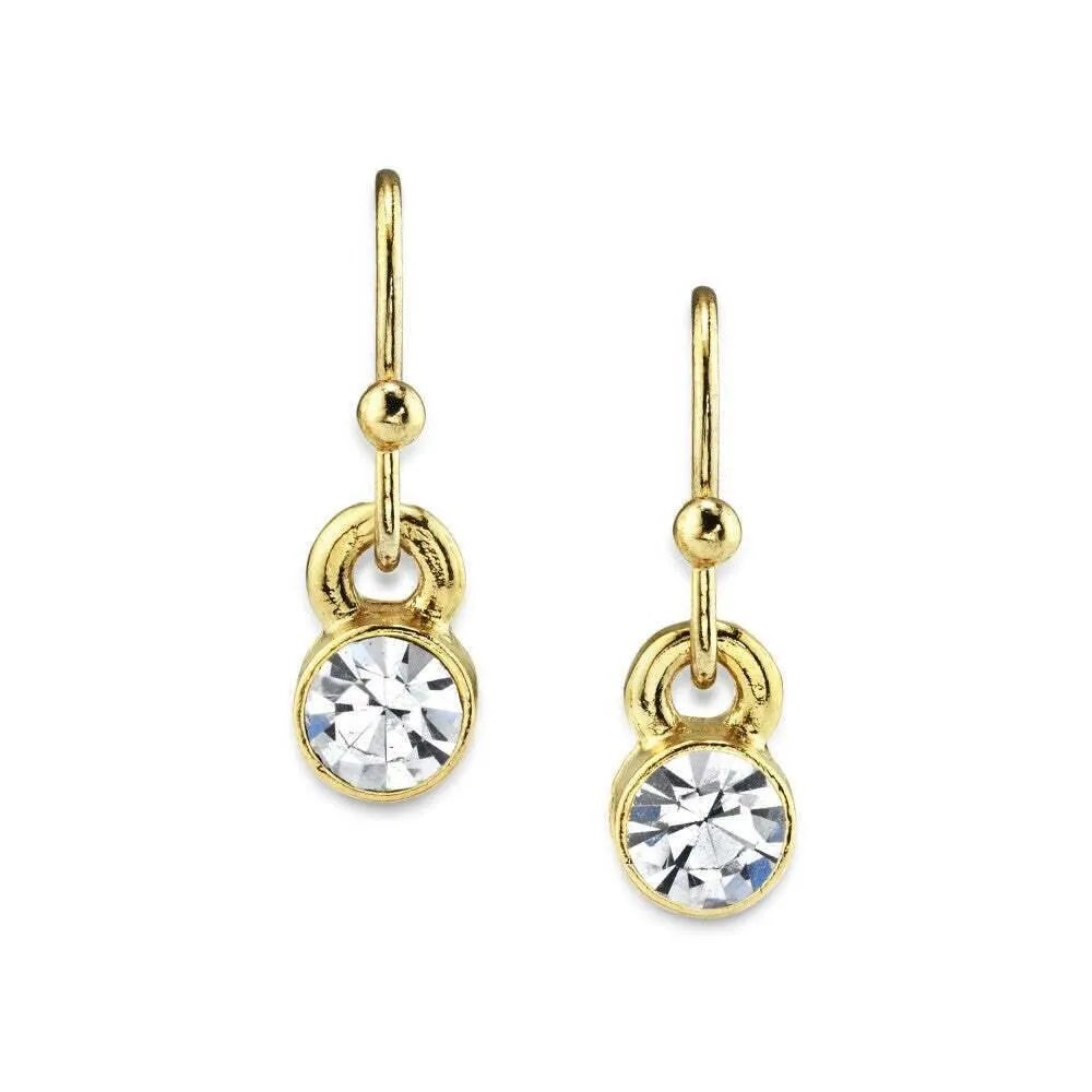 1928 Jewelry Round Crystal Wire Drop Earrings 1928 Jewelry
