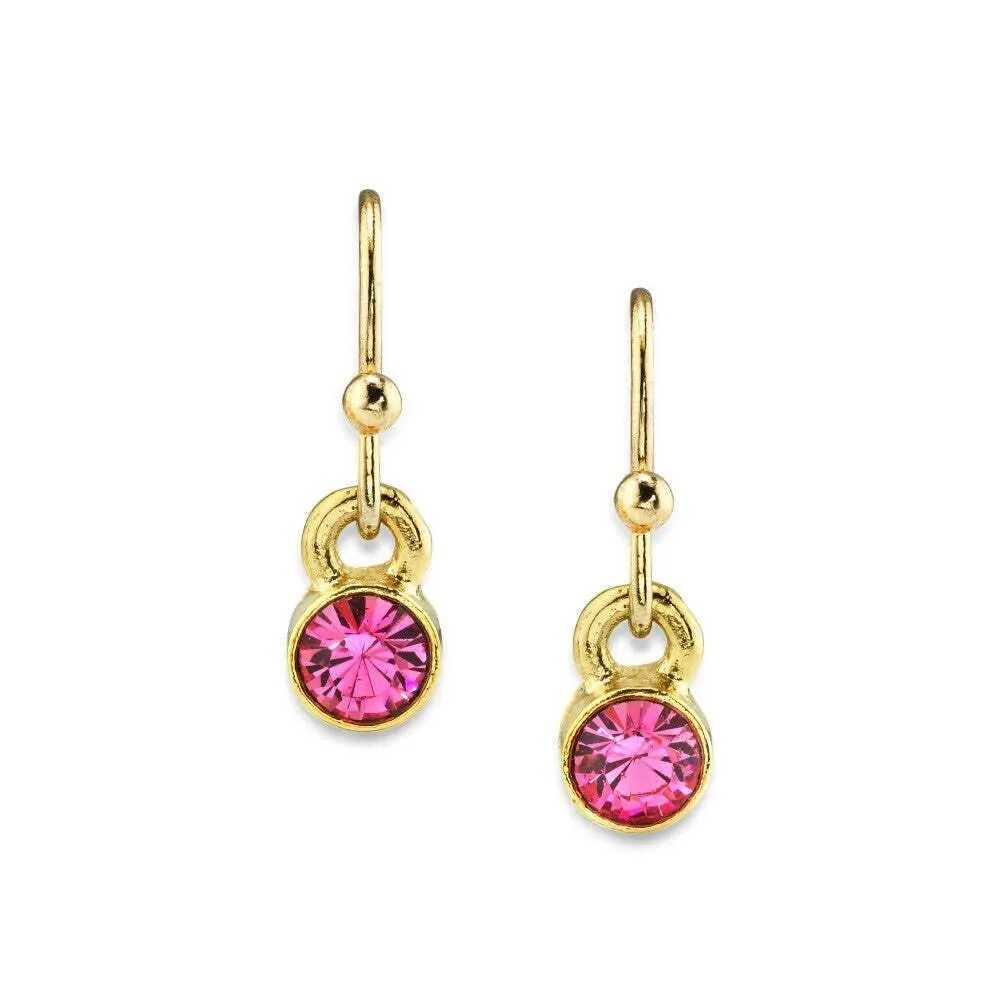 1928 Jewelry Round Crystal Wire Drop Earrings 1928 Jewelry
