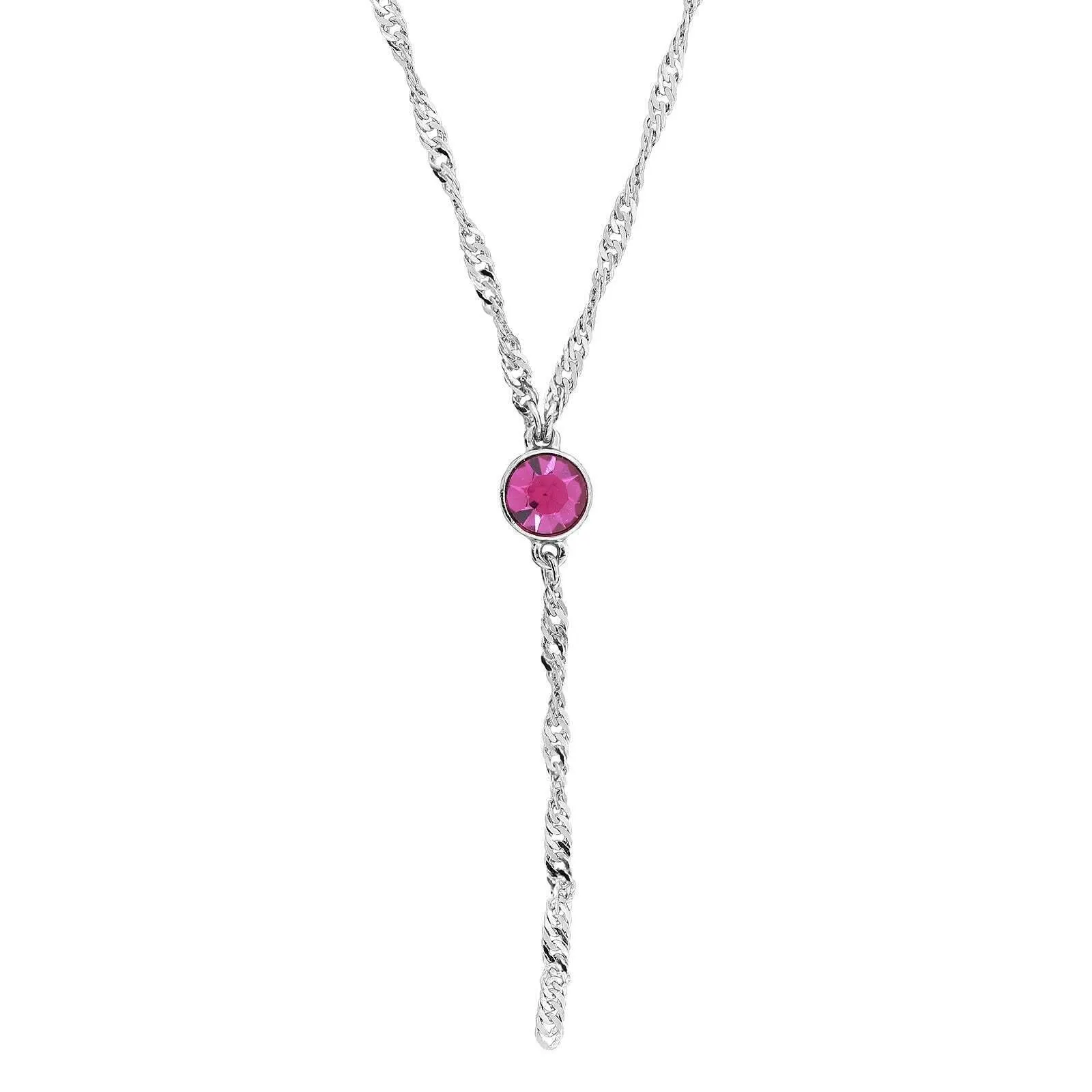 1928 Jewelry Round Crystal Y Necklace Chain 16"   3" Extender 1928 Jewelry