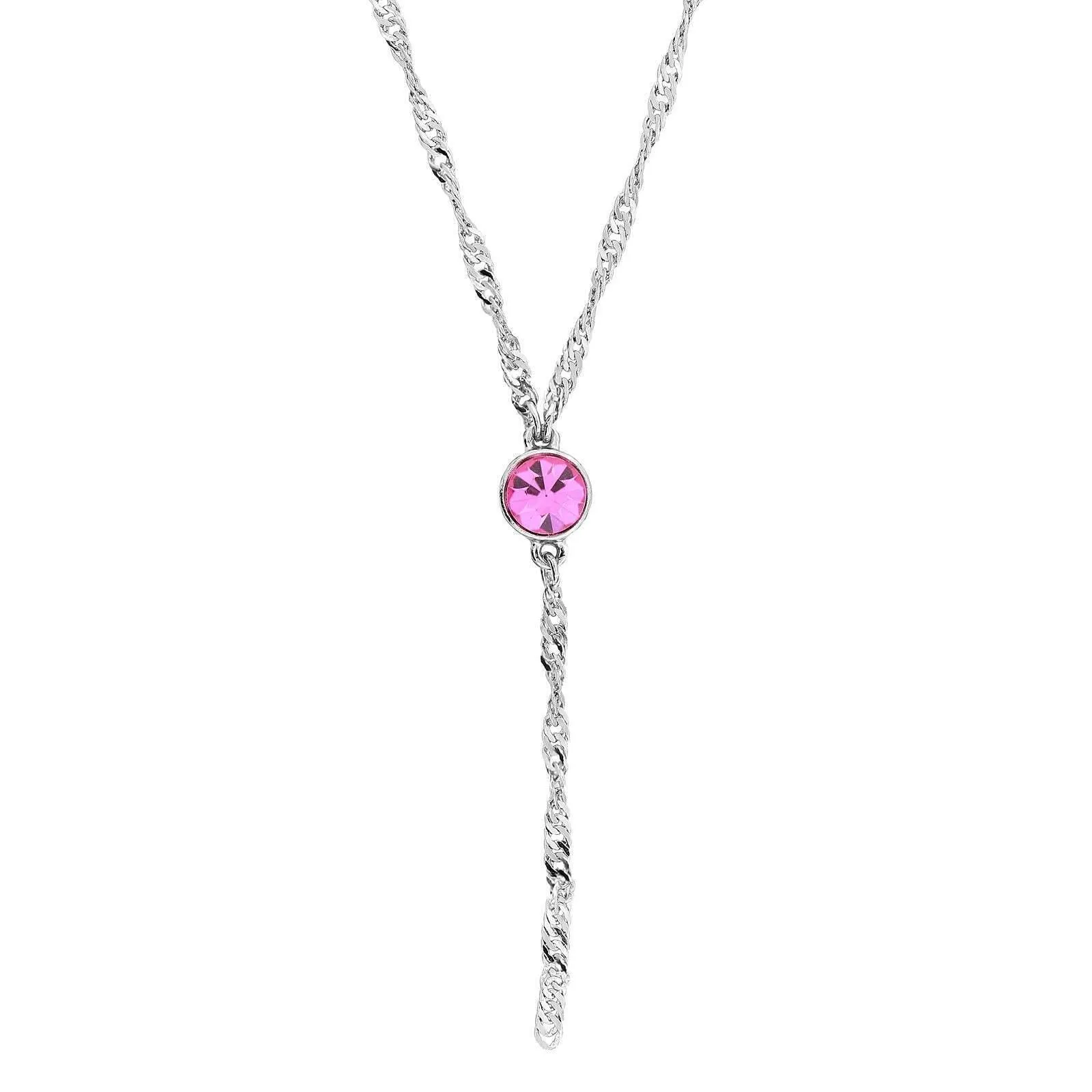 1928 Jewelry Round Crystal Y Necklace Chain 16"   3" Extender 1928 Jewelry