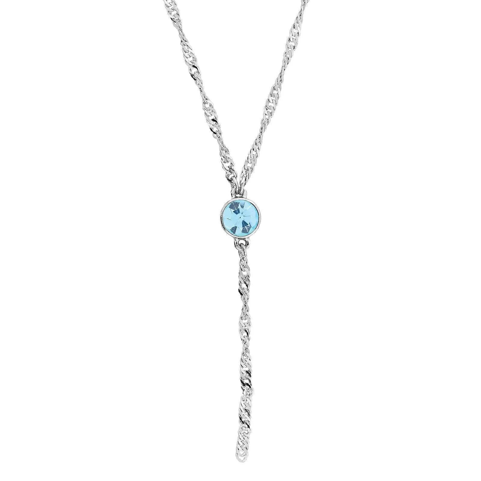 1928 Jewelry Round Crystal Y Necklace Chain 16"   3" Extender 1928 Jewelry